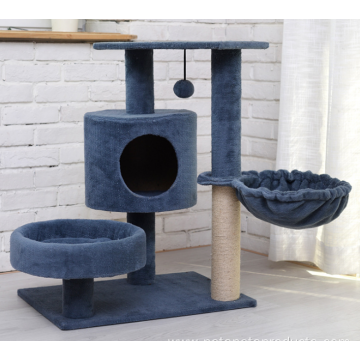 pet bed tree integrated toy platform grabbing post